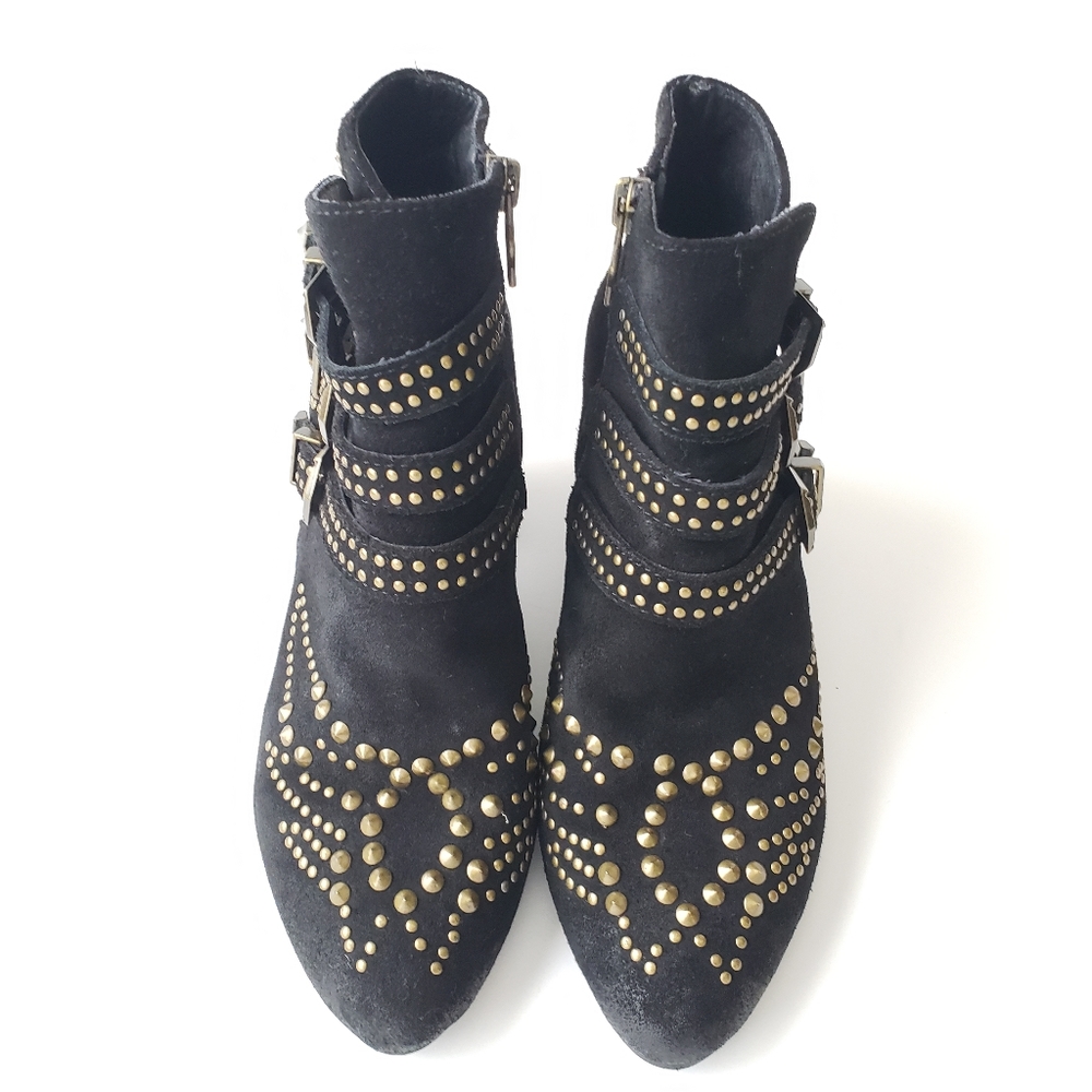 Ash Joyce Suede Studded Motif Booties Size 7 - Picture 4 of 12